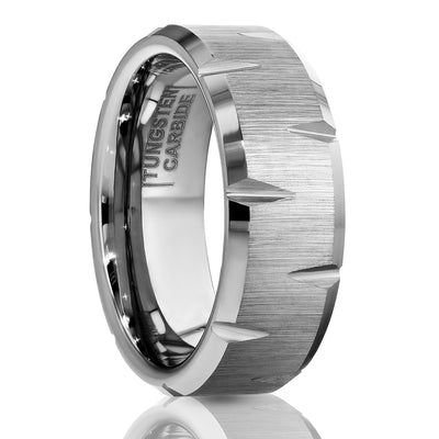 Silver 8mm Wedding Ring - Tungsten Wedding Band - Tungsten Carbide Ring - Wedding Ring