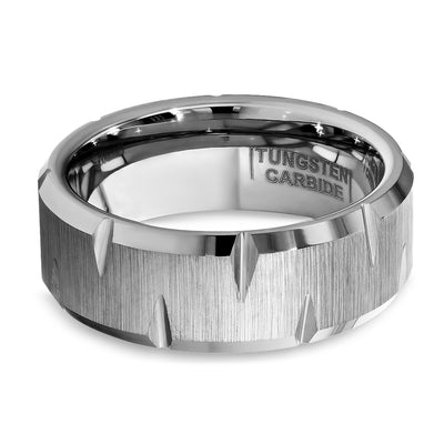 Silver 8mm Wedding Ring - Tungsten Wedding Band - Tungsten Carbide Ring - Wedding Ring