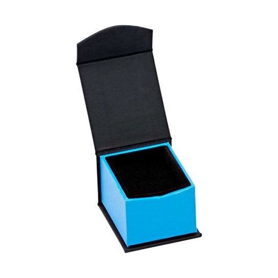 Black Wedding Ring - Blue Tungsten Ring - Blue Wedding Band - Tungsten Carbide Ring