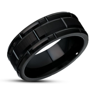 Man's Wedding Ring - Black Tungsten Ring - Engagement Ring - Anniversary Ring - Black Ring