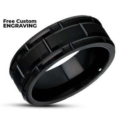 Man's Wedding Ring - Black Tungsten Ring - Engagement Ring - Anniversary Ring - Black Ring
