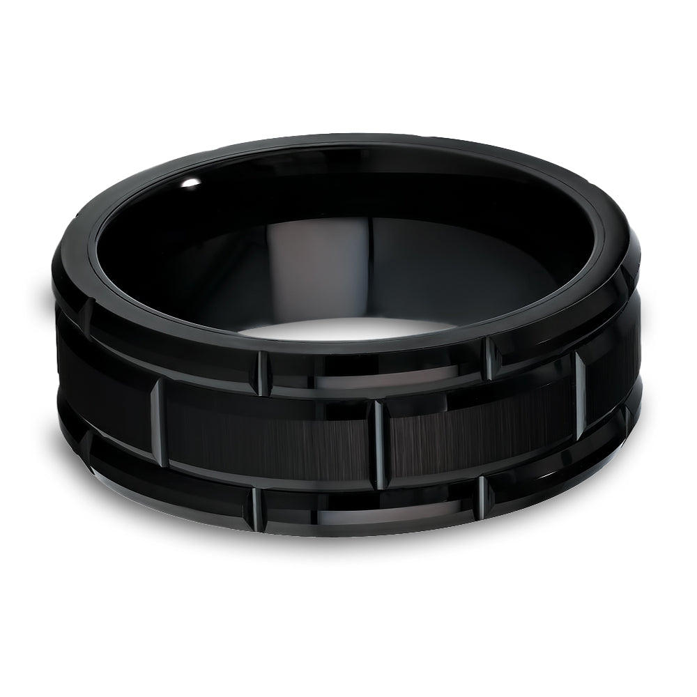 Man's Wedding Ring - Black Tungsten Ring - Engagement Ring - Anniversary Ring - Black Ring
