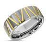 Man's Tungsten Wedding Ring - Silver Tungsten Ring - Engagement Ring - 8mm Wedding Ring