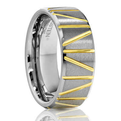 Man's Tungsten Wedding Ring - Silver Tungsten Ring - Engagement Ring - 8mm Wedding Ring