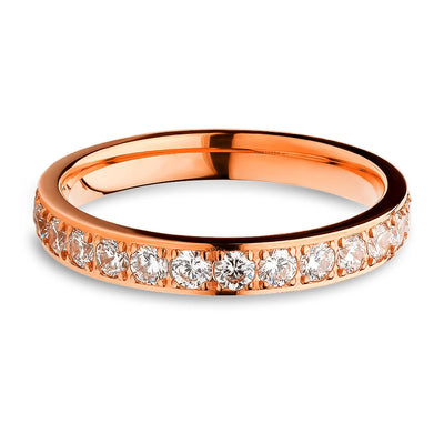 3mm Titanium Wedding Ring - CZ Wedding Ring - Rose Gold - Engagement Ring - Anniversary (Copy)