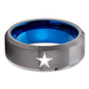 Gunmetal Wedding Ring - Dallas Cowboys Tungsten Ring - Anniversary Ring - Comfort Fit