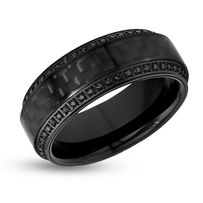 Black Diamond Wedding Ring - Men's wedding Band - CZ Diamonds - Tungsten Carbide Ring (Copy) (Copy)