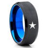 Dallas Cowboys Wedding Ring - Blue Tungsten Ring - Tungsten Carbide Ring - Engagement Ring
