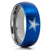 Blue Tungsten Ring - Dallas Star Ring - Football Wedding Ring - Football Inspired Ring
