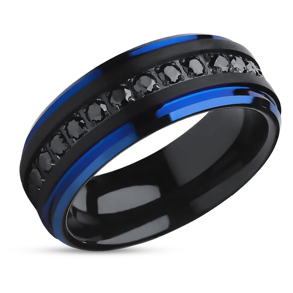 Black Wedding Ring - Black Tungsten Ring - Man's Wedding Ring - Anniversary Ring