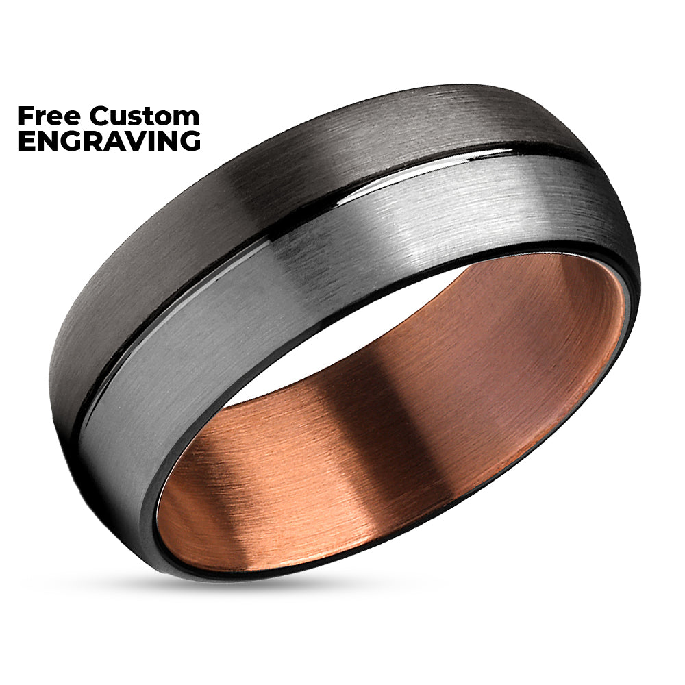 Gunmetal Wedding Ring - Copper Wedding Ring - Espresso Wedding Ring - Black