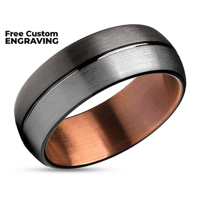 Gunmetal Wedding Ring - Copper Wedding Ring - Espresso Wedding Ring - Black
