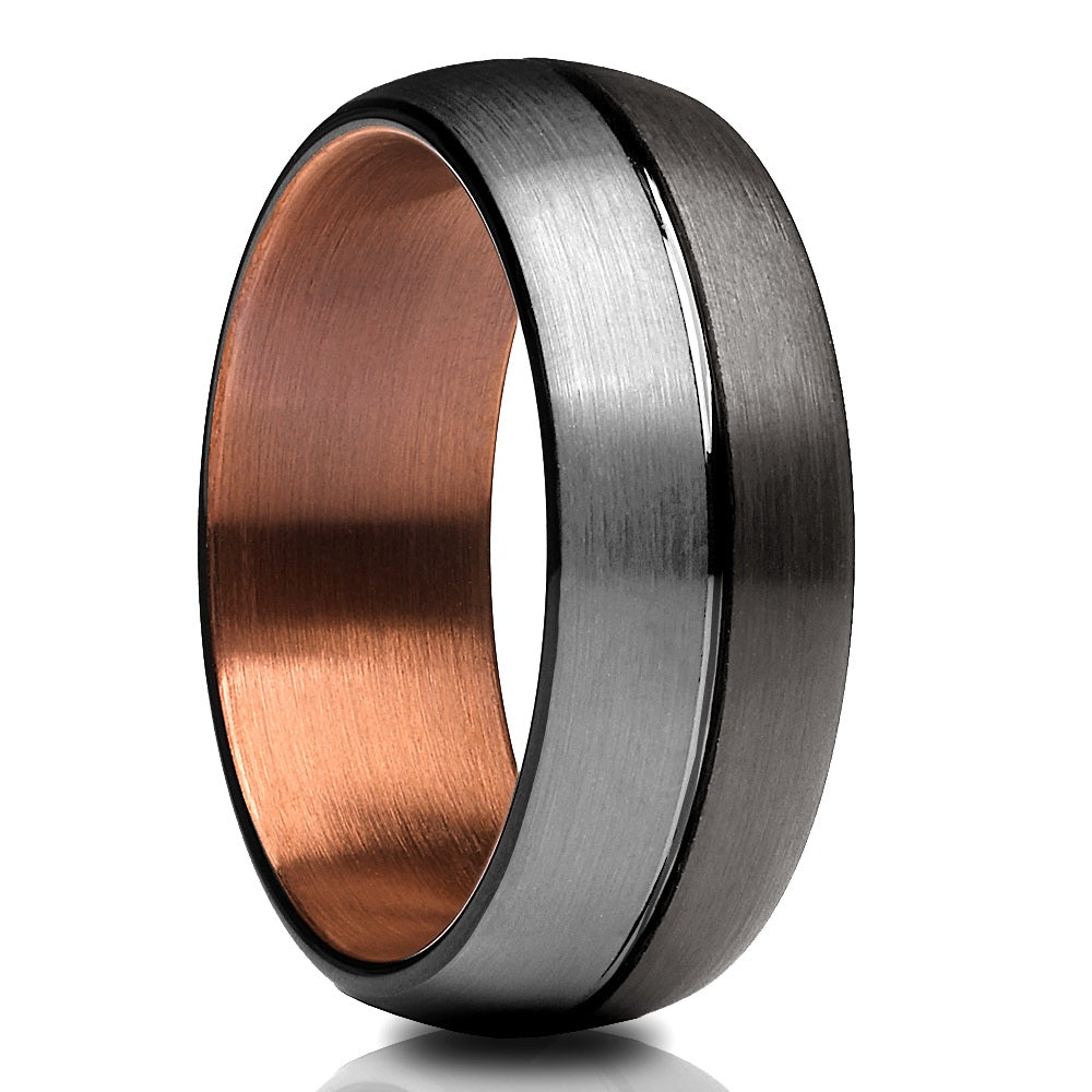 Gunmetal Wedding Ring - Copper Wedding Ring - Espresso Wedding Ring - Black