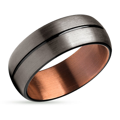 Gunmetal Wedding Ring - Espresso Wedding Ring - Copper Ring - Tungsten Ring
