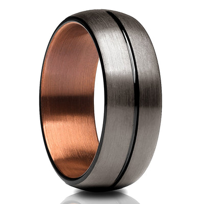 Gunmetal Wedding Ring - Espresso Wedding Ring - Copper Ring - Tungsten Ring