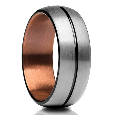 Black Tungsten Ring - Espresso Wedding Ring - Wedding Band - Tungsten Ring