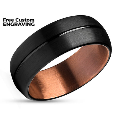 Espresso Wedding Ring - Black Tungsten Ring - Tungsten Wedding Band - Men & Women