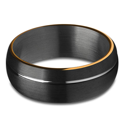 Black Tungsten Ring - Black Wedding Ring - Gunmetal Ring - Black Wedding Band