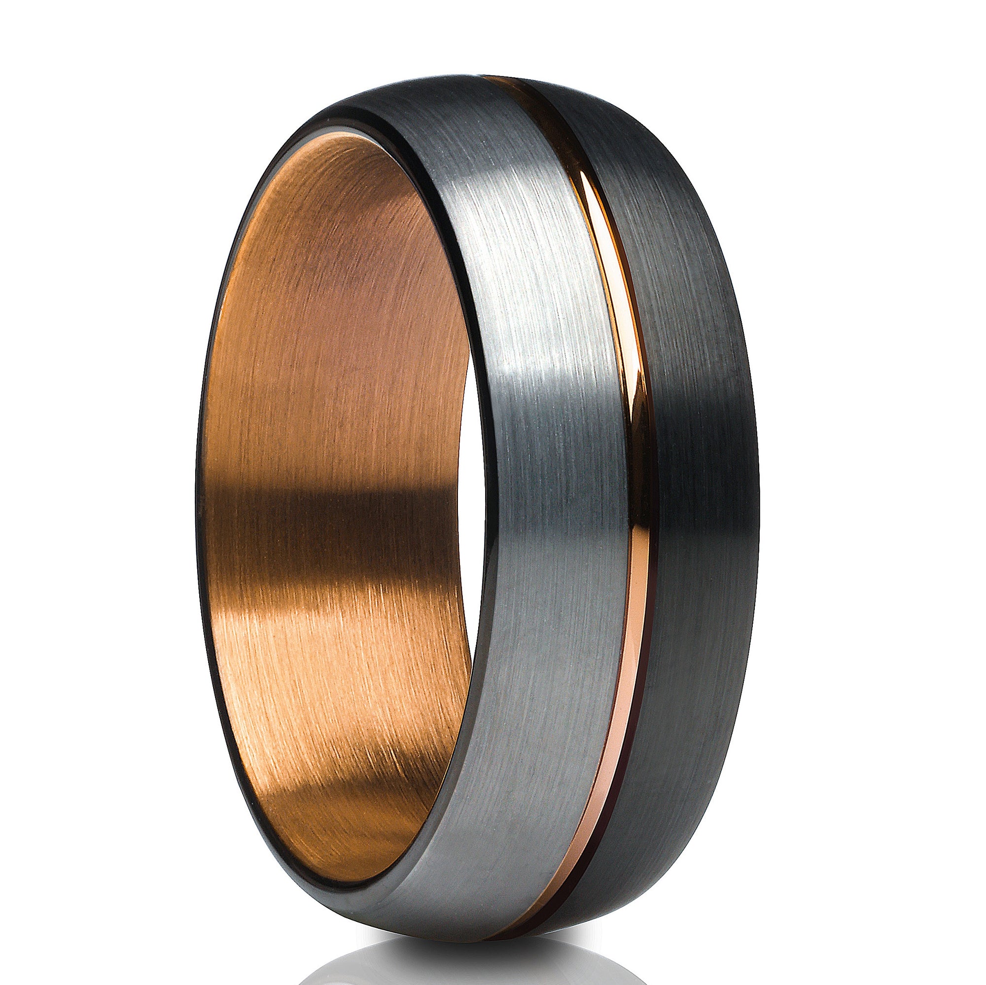 Tungsten Wedding Ring - Black Wedding Ring - Copper Ring - Gray Wedding Ring