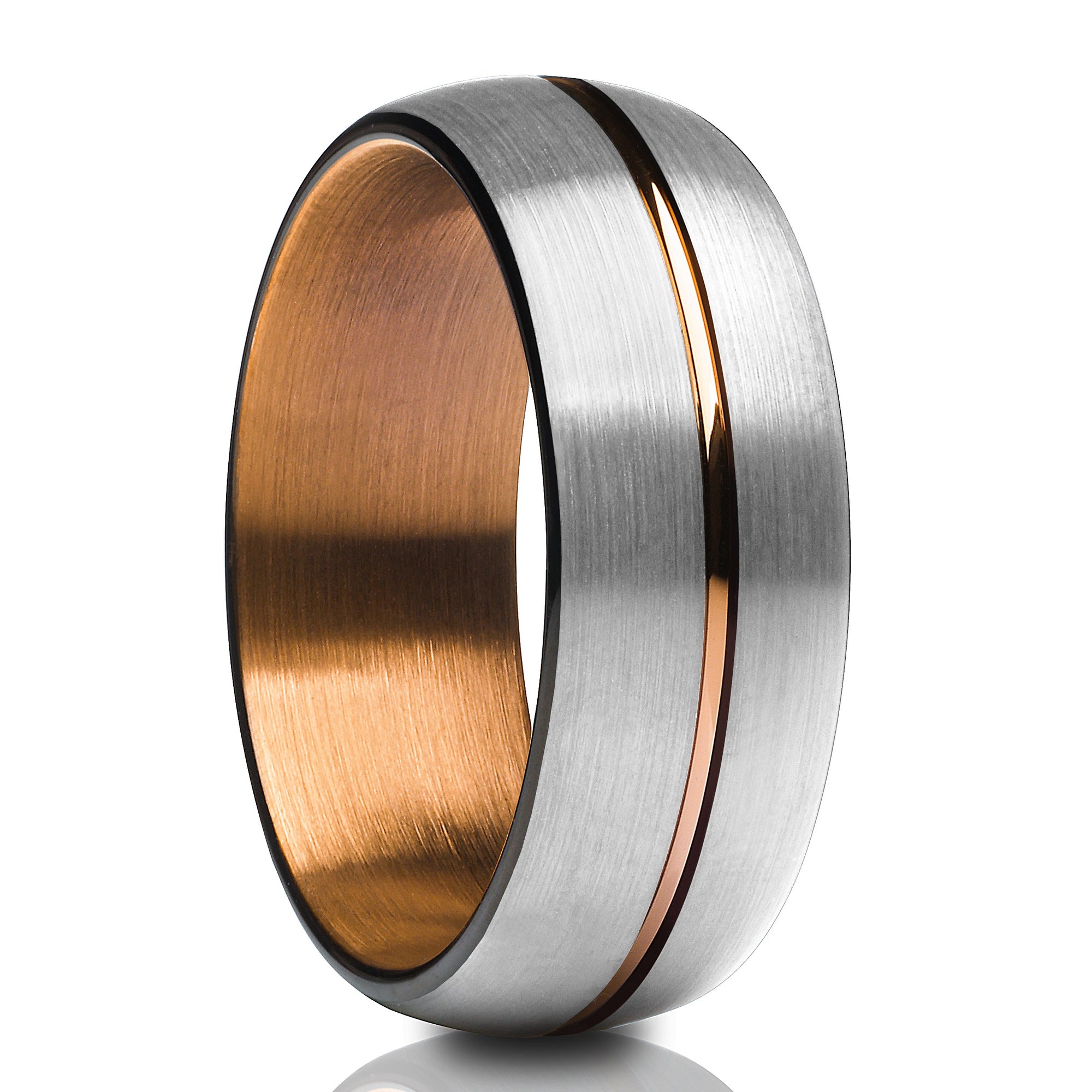 Espresso Wedding Ring - Gray Wedding Ring - Gray Wedding Band - Espresso Ring