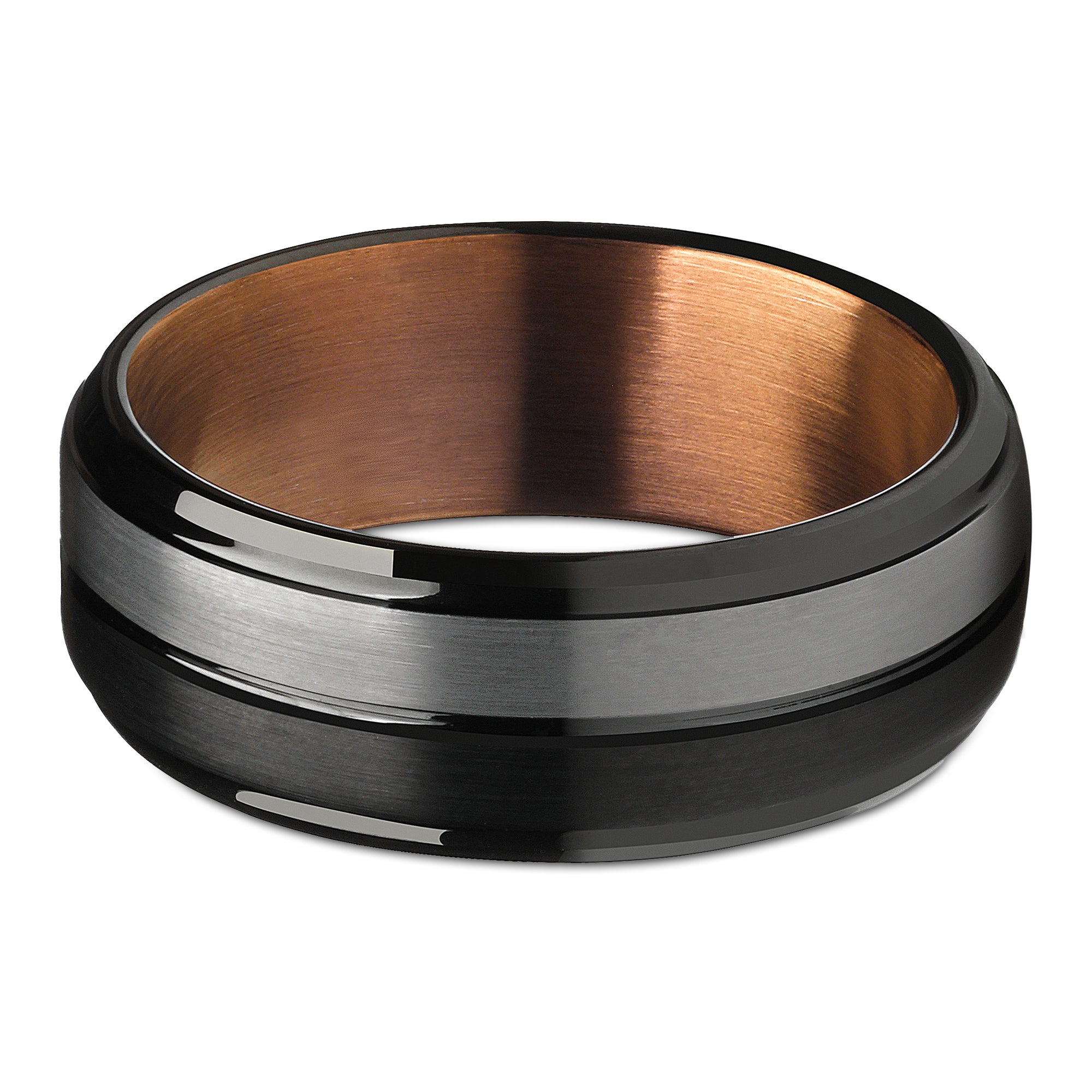 Black Wedding Ring - Gray Wedding Ring - Tungsten Carbide Ring - Black Ring