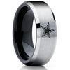 Dallas Cowboys Tungsten Ring - Black Tungsten Ring - Football Ring - Cowboys Tungsten Ring