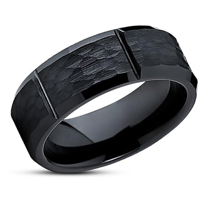 Zirconium Wedding Ring - Black Wedding Ring - Black Zirconium Ring - Wedding Ring - Engagement Ring