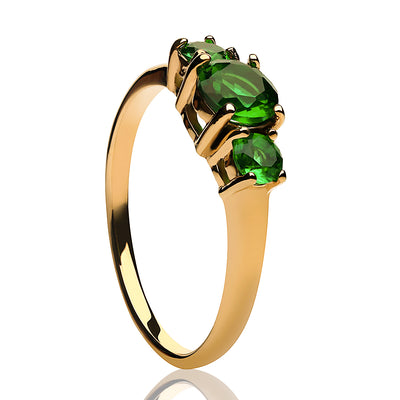 Emerald Wedding Ring - Solitaire Wedding Ring - Titanium Wedding Ring - Engagement Ring