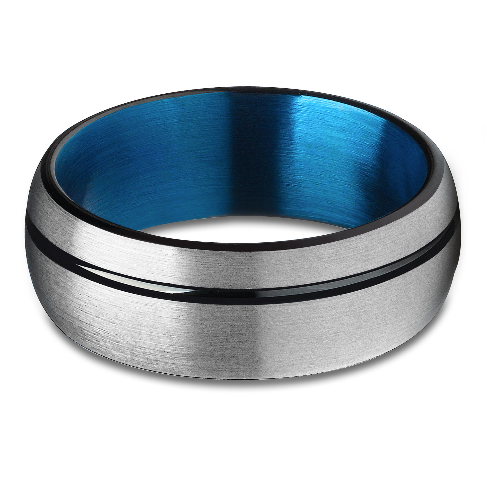 Tungsten Blue Wedding Ring - Wedding Band - Wedding Ring - Tungsten Band - Ring