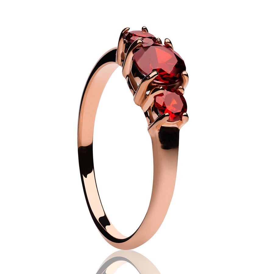 Solitaire Wedding Ring - Ruby Wedding Ring - Rose Gold - Titanium Ring - Anniversary Ring