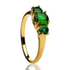 Emerald Wedding Ring - Solitaire Wedding Ring - Solitaire Ring - Yellow Gold - 18k