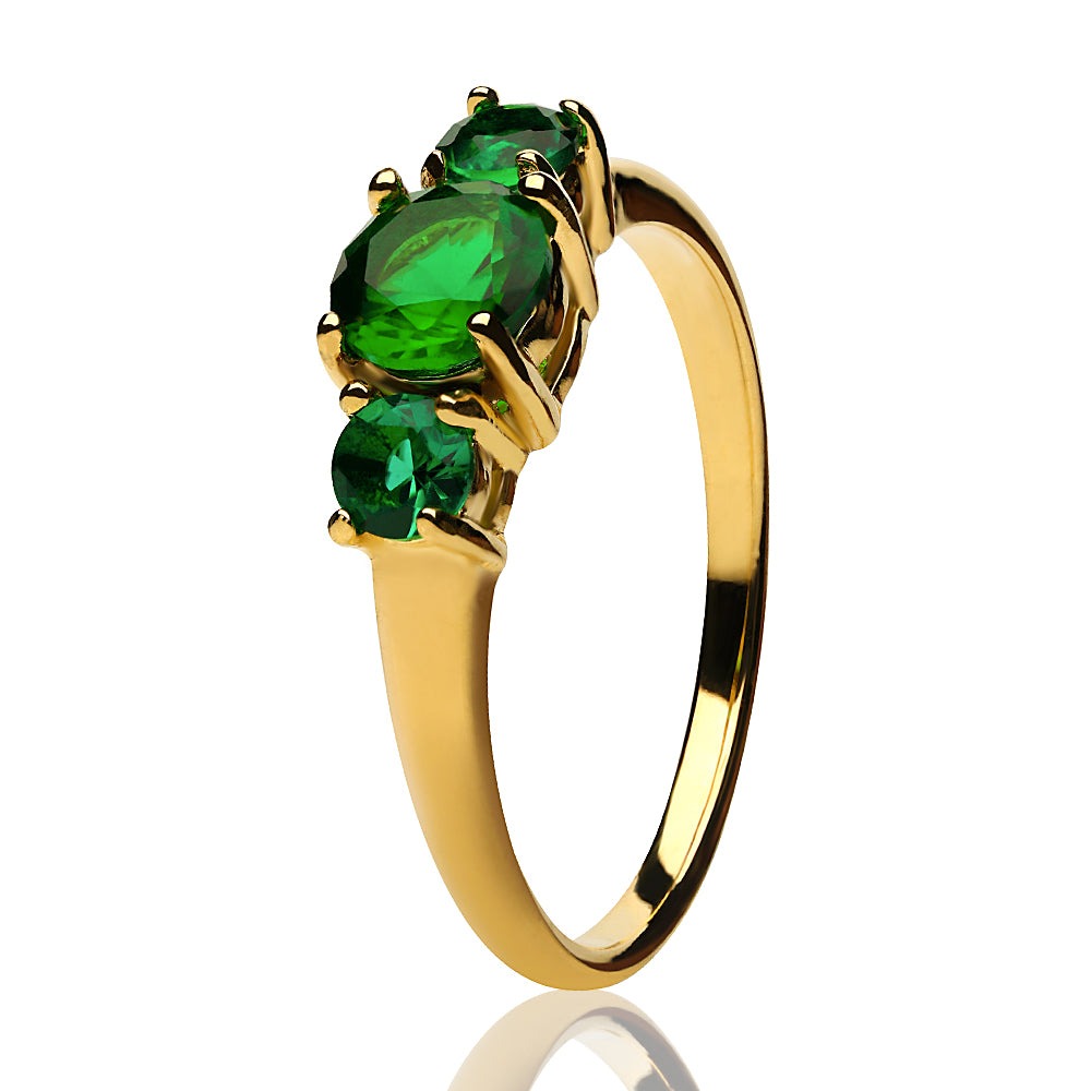 Emerald Wedding Ring - Solitaire Wedding Ring - Solitaire Ring - Yellow Gold - 18k