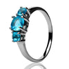Aquamarine Wedding Ring - Silver Ring - Solitaire Wedding Ring - Engagement Ring - Anniversary