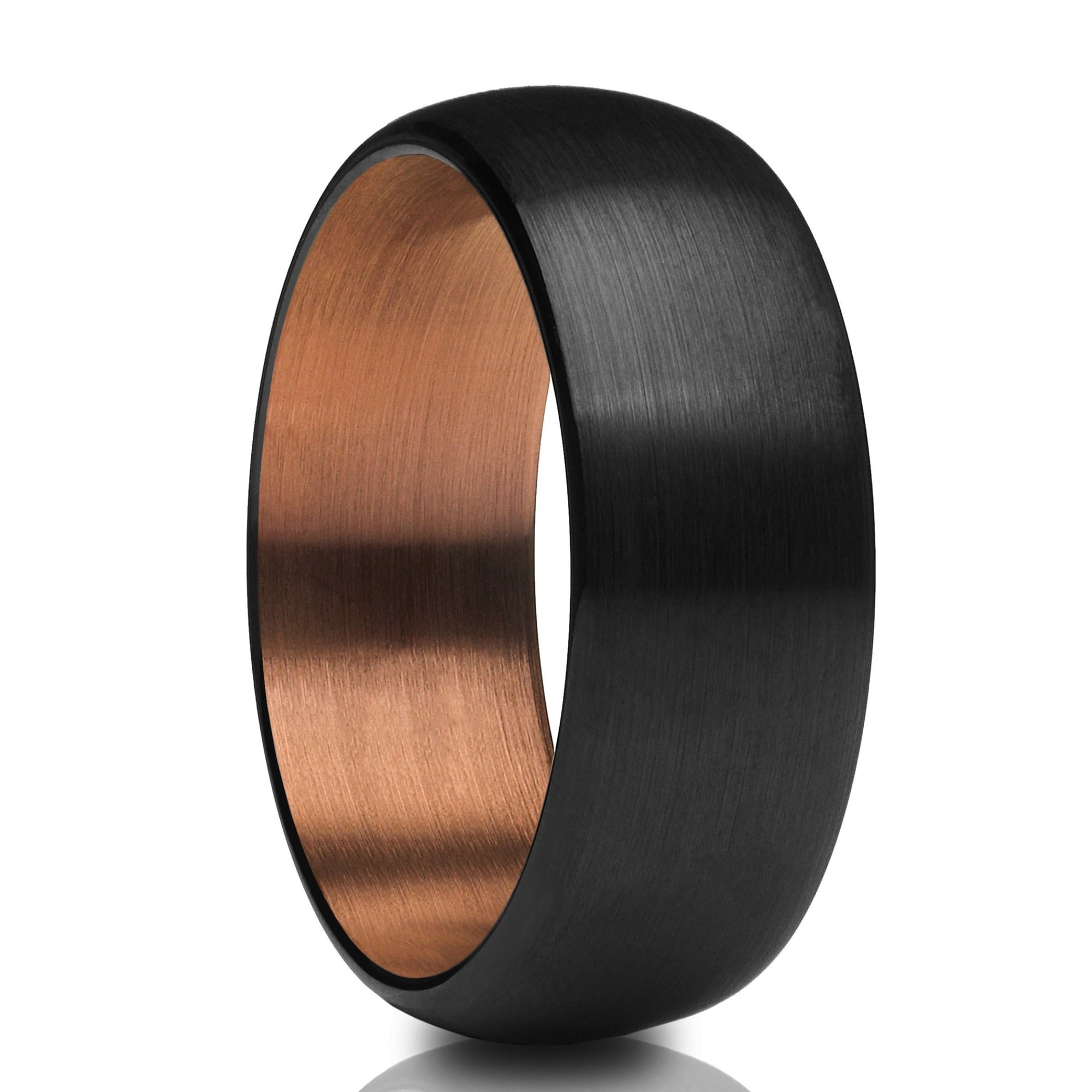 Black Tungsten Wedding Ring - Copper Wedding Ring - Espresso Wedding Ring - Men & Women