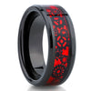 Great Wedding Ring - Red Tungsten Wedding Ring - Black Tungsten Ring - 8mm Ring