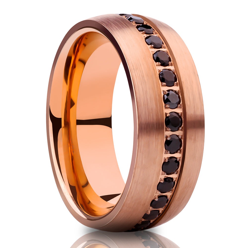 Rose Gold Wedding Ring - Tungsten Carbide Ring - 8mm Wedding Ring - Man's Ring - Woman's Ring