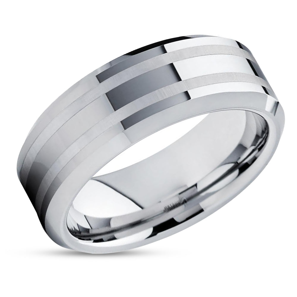 Man's Wedding Ring - Tungsten Wedding Band - Unique Tungsten Ring - Engagement Band