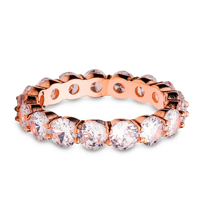 Rose Gold Eternity Ring - Titanium Wedding Ring - CZ Wedding Ring - Engagement Ring -