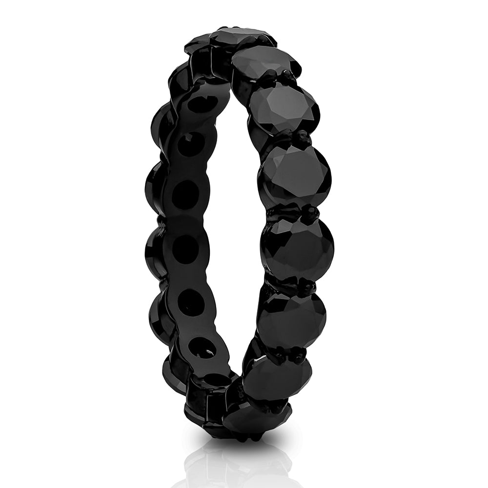 Eternity Wedding Ring - Black Titanium Ring - Black CZ Wedding Ring - Engagement Ring - Ladies Ring