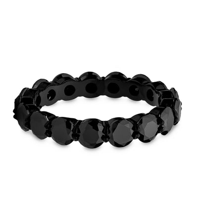 Eternity Wedding Ring - Black Titanium Ring - Black CZ Wedding Ring - Engagement Ring - Ladies Ring