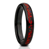 4mm Wedding Ring - Galaxy Opal Wedding Ring - Black Tungsten Ring - Tungsten Wedding Band