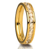 4mm Wedding Ring - CZ Wedding Ring - Titanium Wedding Ring - 18K Yellow Gold - Wedding Band