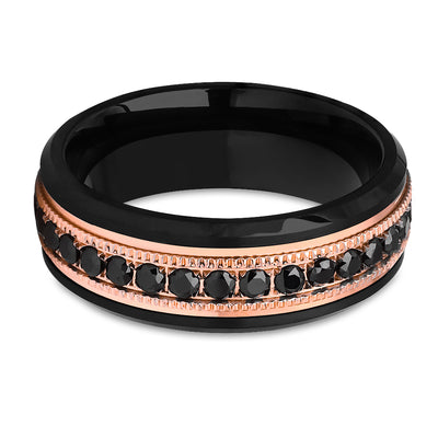 Rose Gold Tungsten Wedding Ring - Tungsten Wedding Ring - 8mm - 18k Rose Gold - Man's Ring