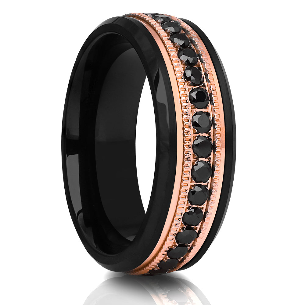 Rose Gold Tungsten Wedding Ring - Tungsten Wedding Ring - 8mm - 18k Rose Gold - Man's Ring