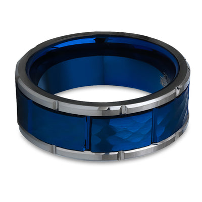 8mm Wedding Ring - Blue Wedding Ring - Tungsten Wedding Ring - Tungsten Carbide - Blue Ring - 8mm