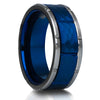 8mm Wedding Ring - Blue Wedding Ring - Tungsten Wedding Ring - Tungsten Carbide - Blue Ring - 8mm