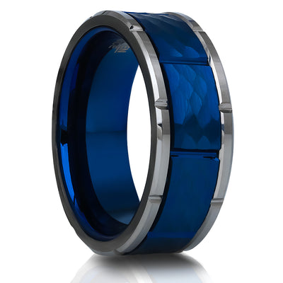 8mm Wedding Ring - Blue Wedding Ring - Tungsten Wedding Ring - Tungsten Carbide - Blue Ring - 8mm