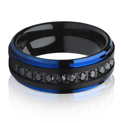 Black Wedding Ring - Black Tungsten Ring - Man's Wedding Ring - Anniversary Ring