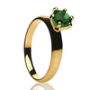 Ladies CZ Wedding Ring - Solitaire Wedding Ring - Yellow Gold Solitaire Ring - Emerald Ring