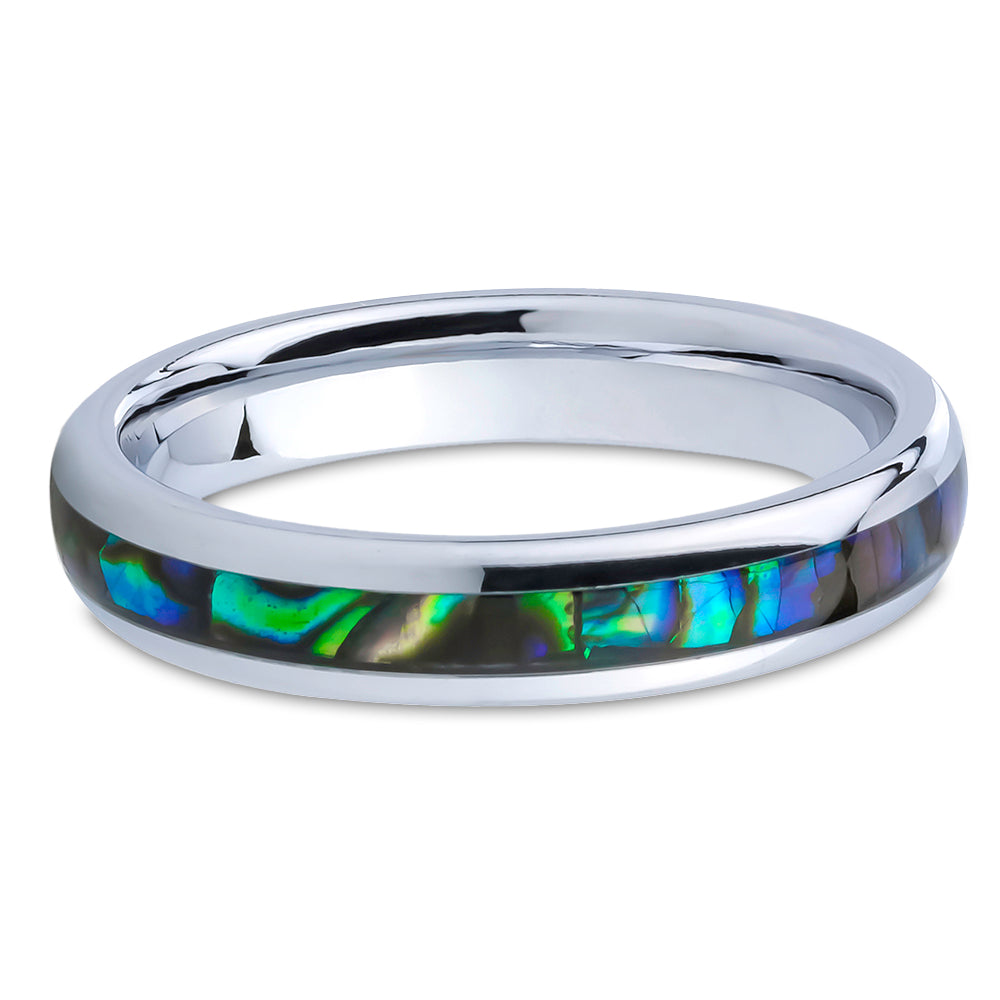 4mm Wedding Ring - Abalone Wedding Ring - Tungsten Wedding Ring - Abalone Ring